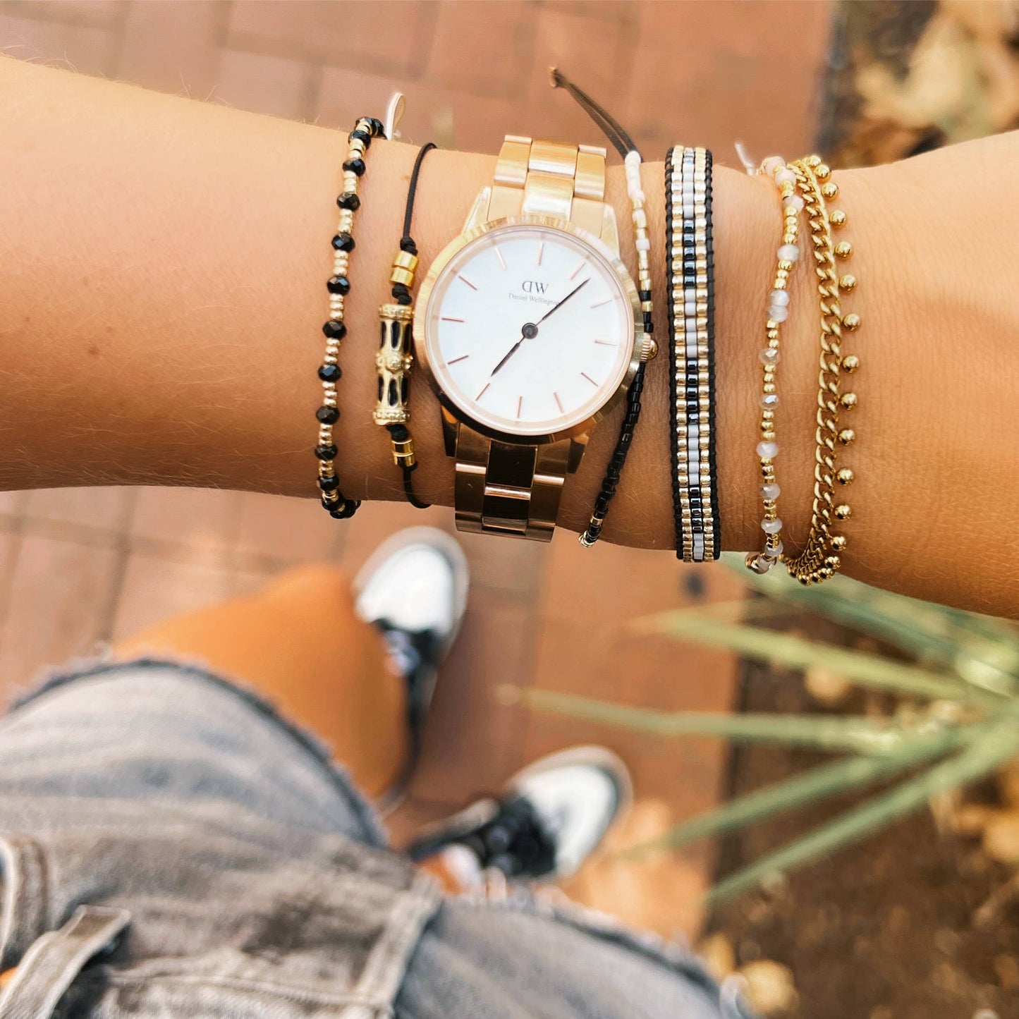 Perlenarmband Gold aus Edelstahl