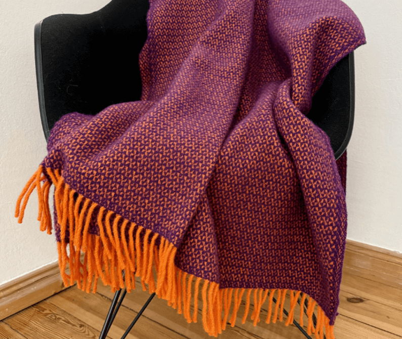 Wolldecke Punto Orange/Lila