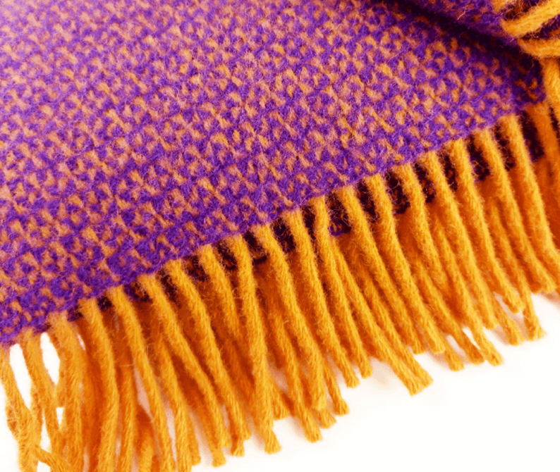 Wolldecke Punto Orange/Lila