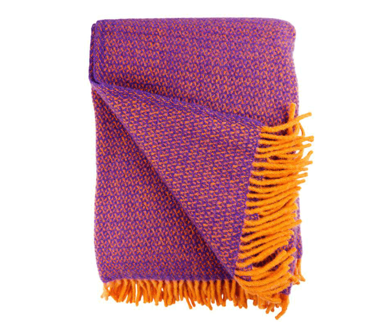 Wolldecke Punto Orange/Lila
