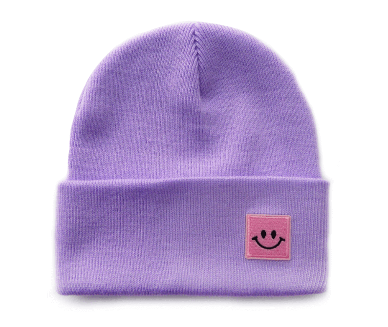 Mütze Smiley Lila
