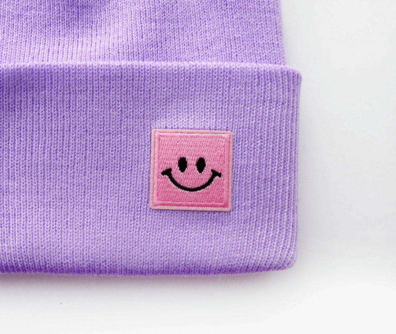 Mütze Smiley Lila