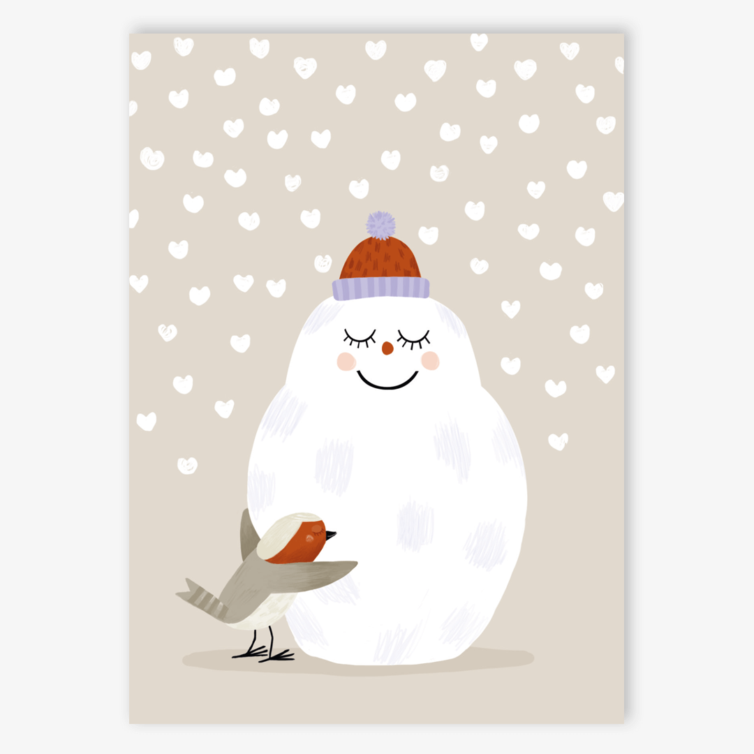 Postkarte Snow Hug