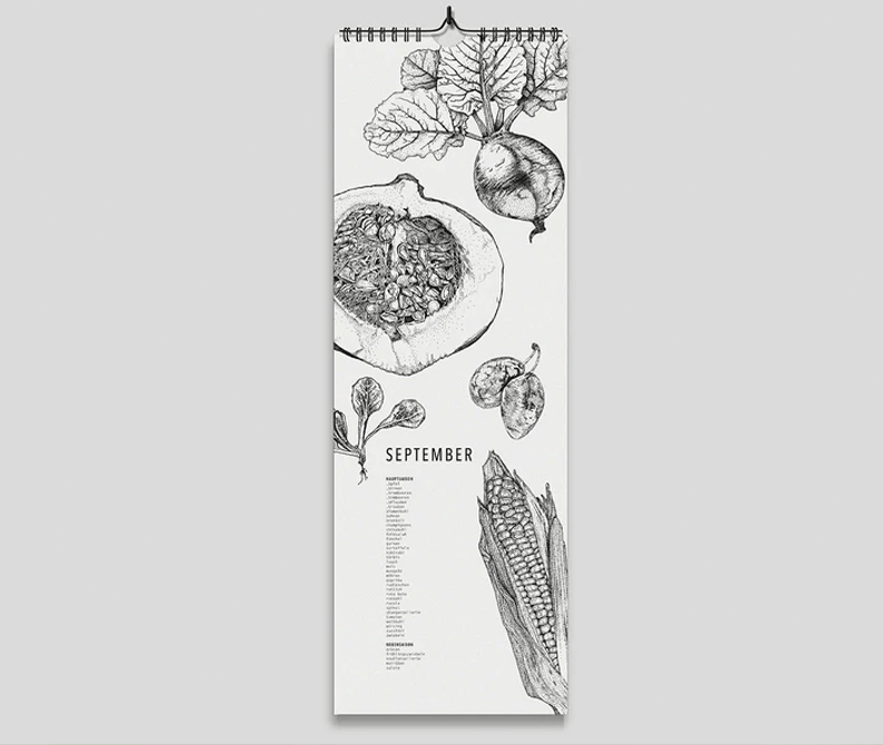 2025 Saisonkalender (Streifenformat)