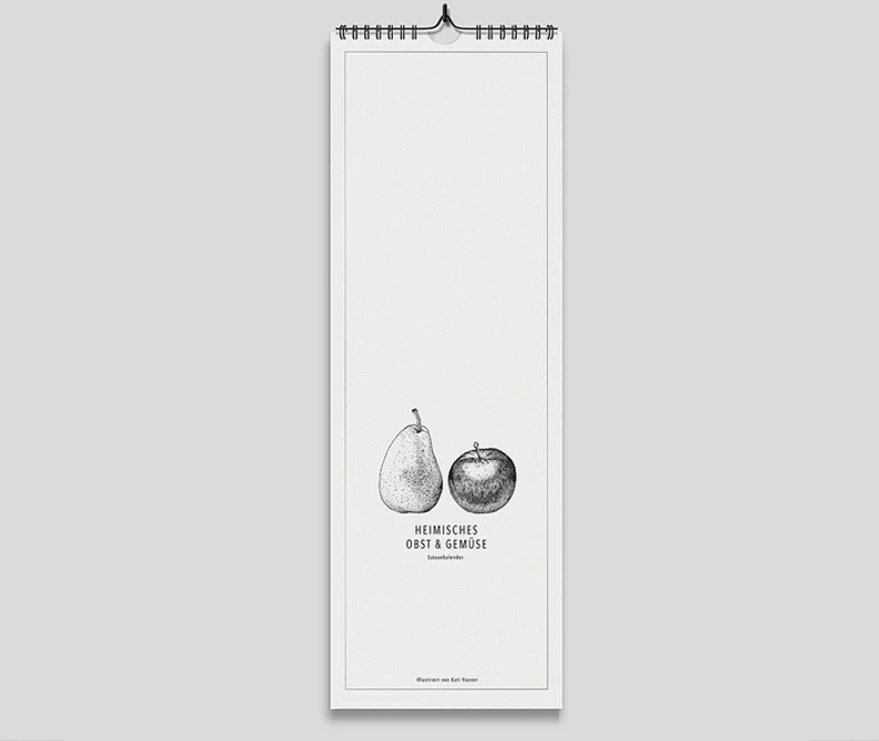 2025 Saisonkalender (Streifenformat)