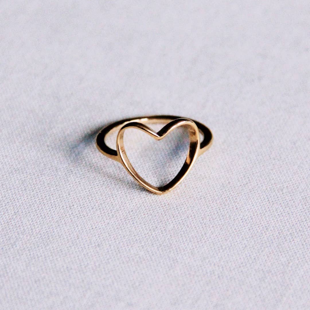 Ring Herz Gold aus Edelstahl