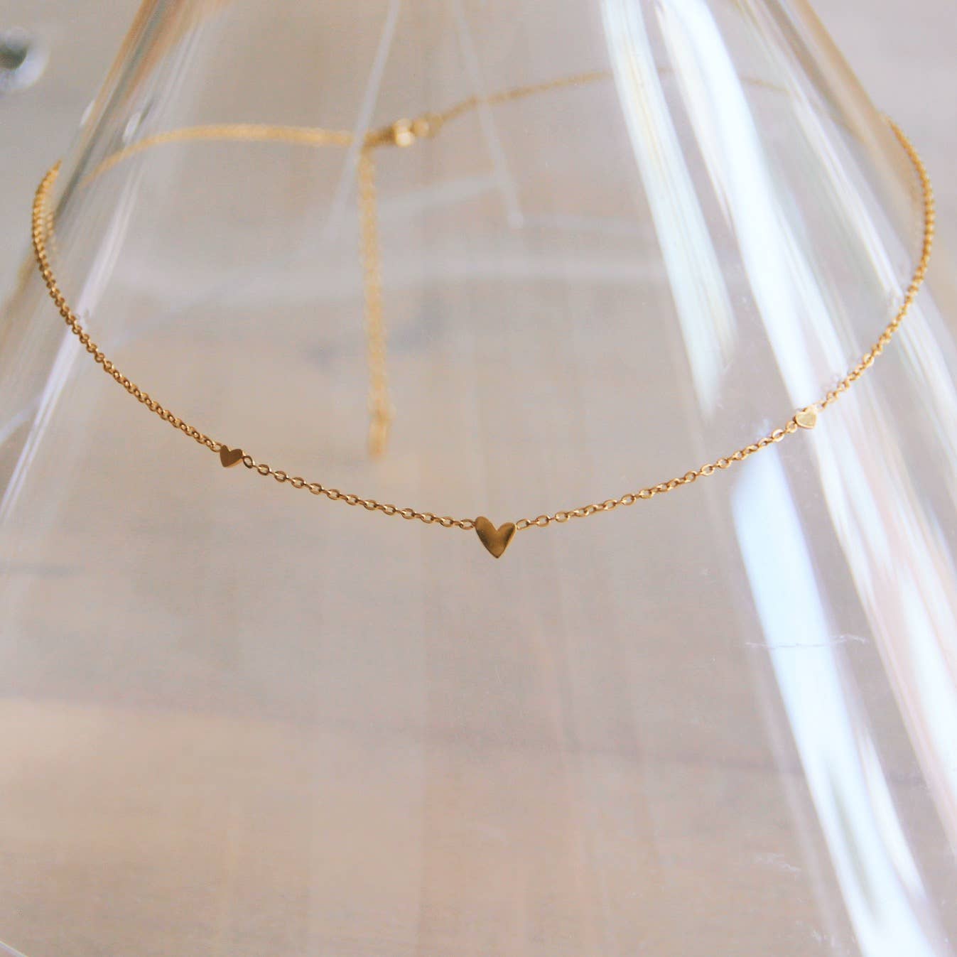 Halskette Mini Herz Gold – Edelstahlkette