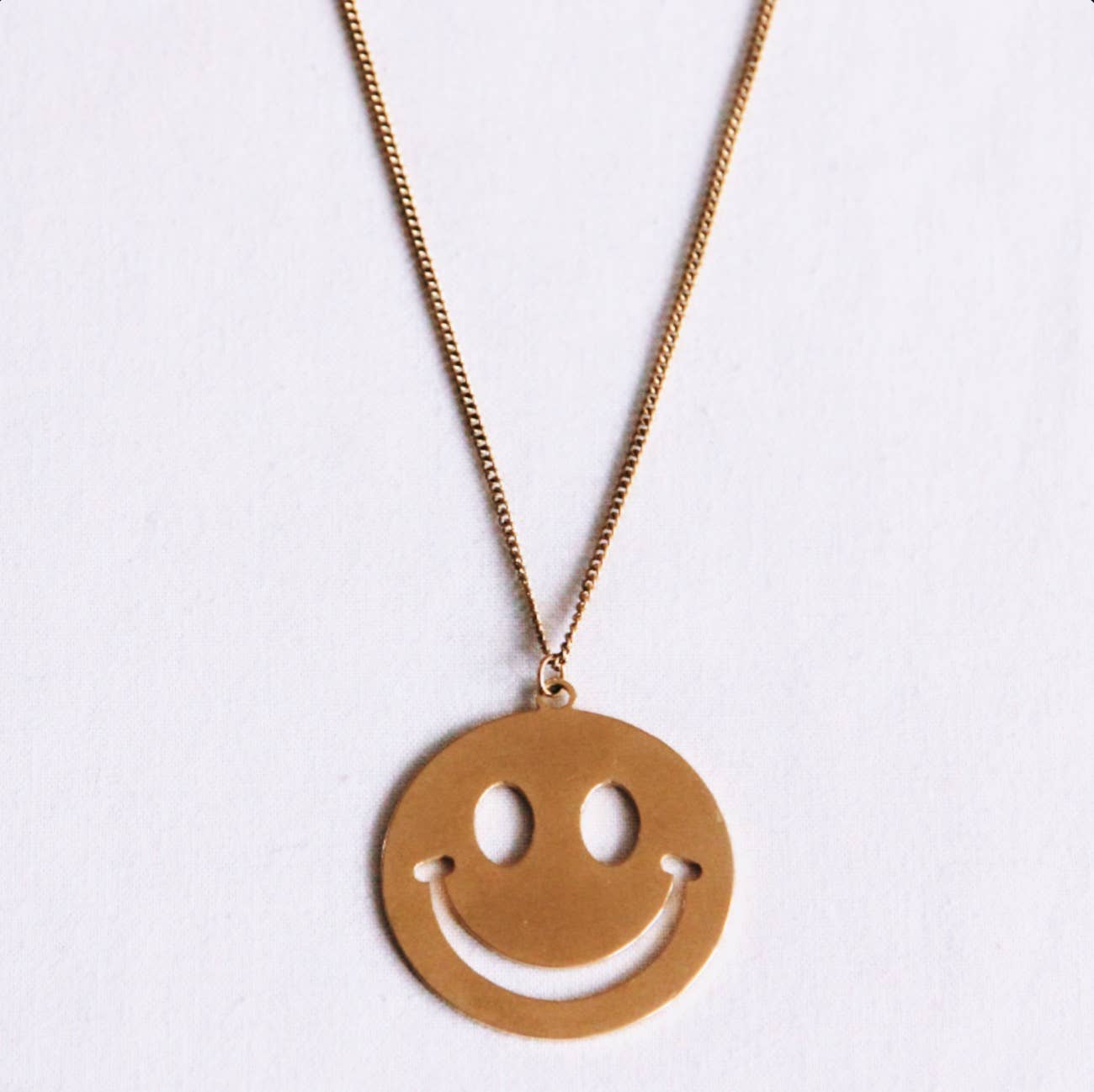 Halskette Smiley Gold aus Edelstahl
