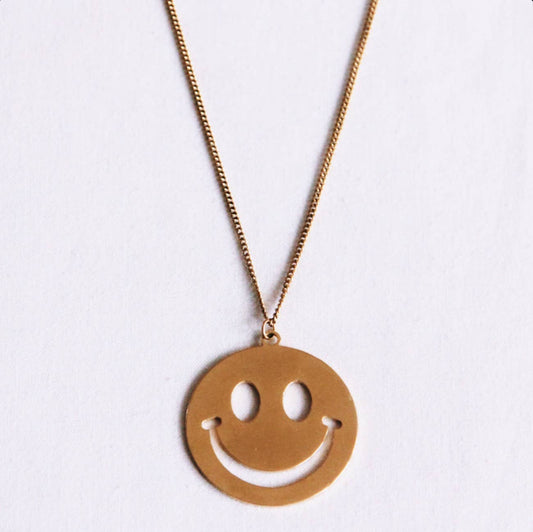 Halskette Smiley Gold aus Edelstahl
