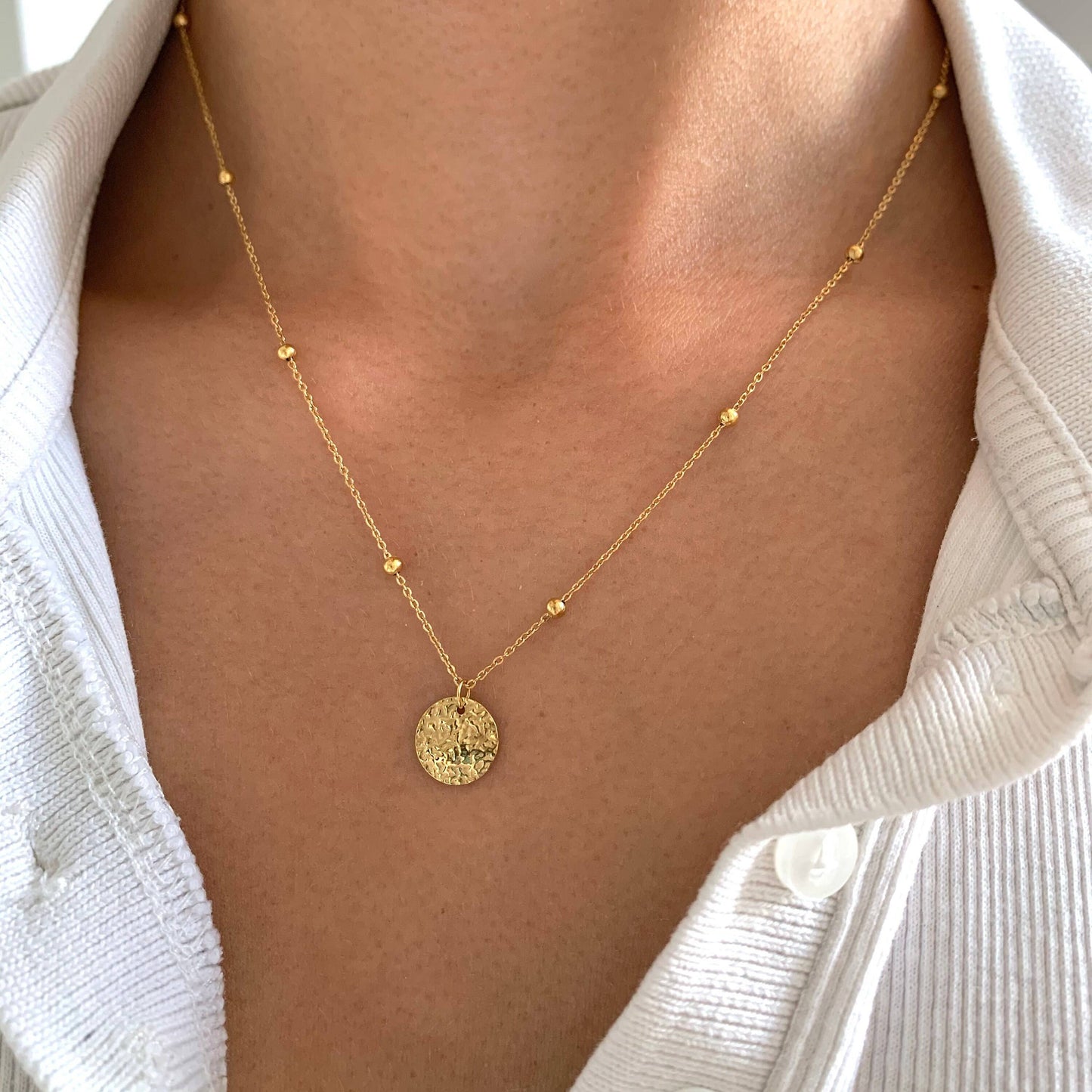 Halskette Medaillon Gold aus Edelstahl