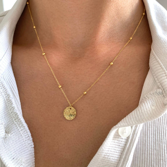 Halskette Medaillon Gold aus Edelstahl