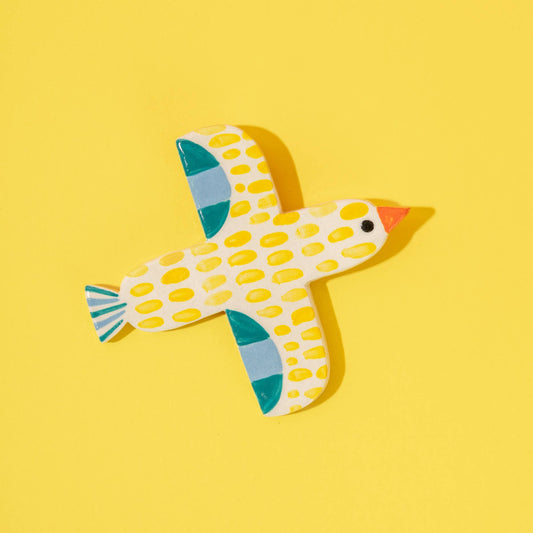 Wandvogel Gelb | Handgefertigte