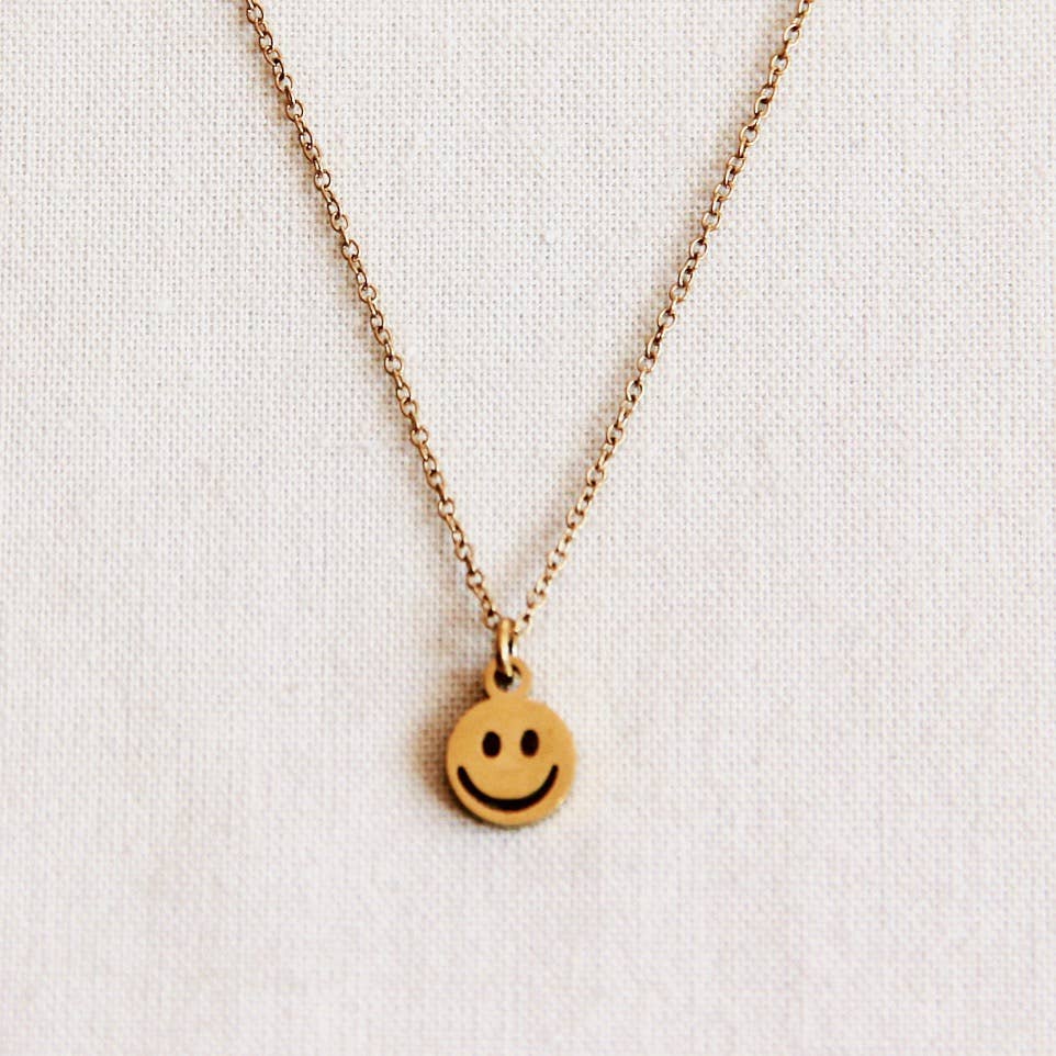 Halskette Smiley Gold aus Edelstahl
