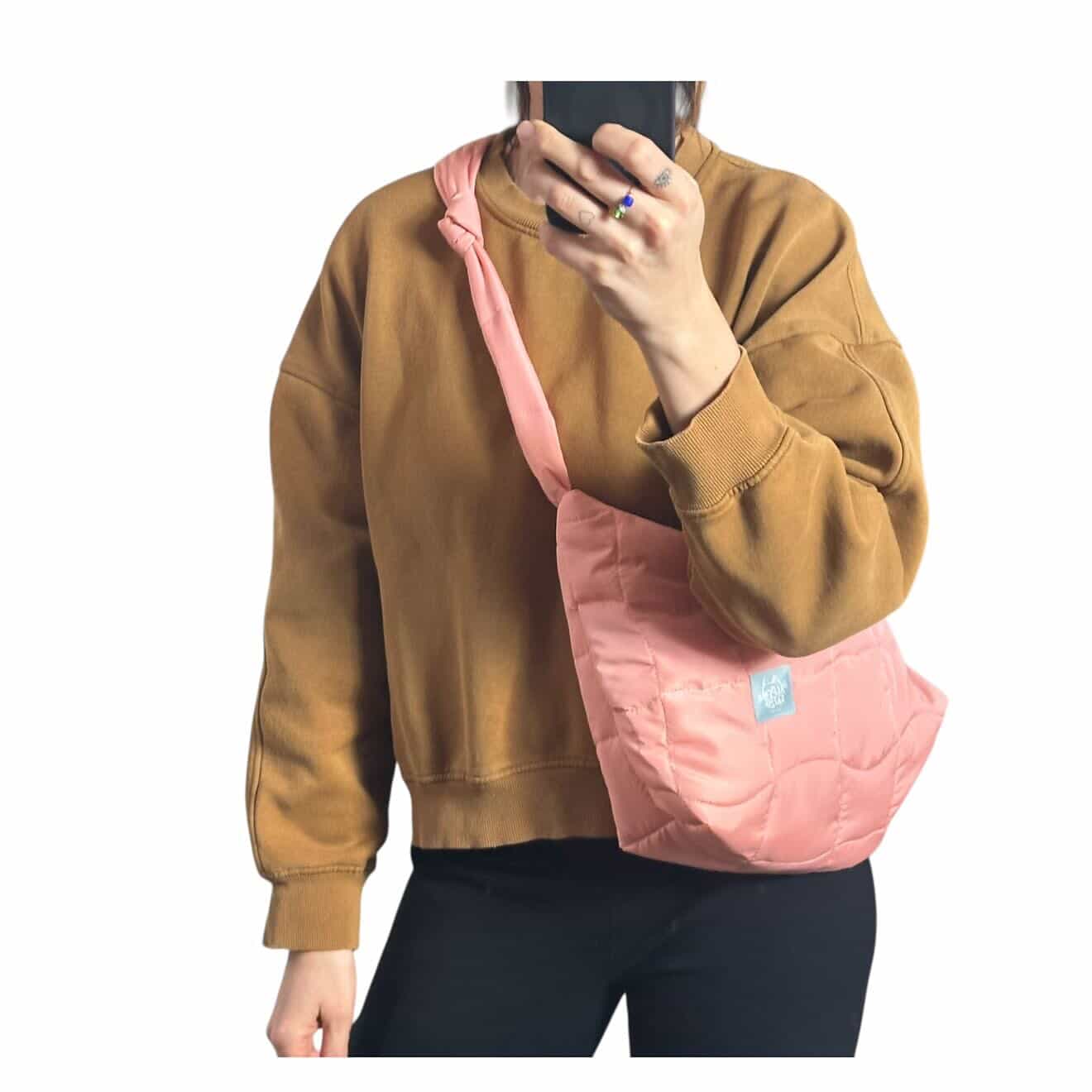 Gesteppte Schultertasche POLLY – Apricot