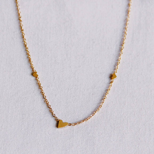 Halskette Mini Herz Gold – Edelstahlkette