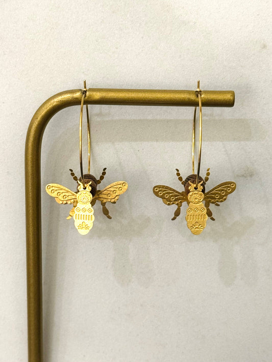 3D Creolen BIENE Gold