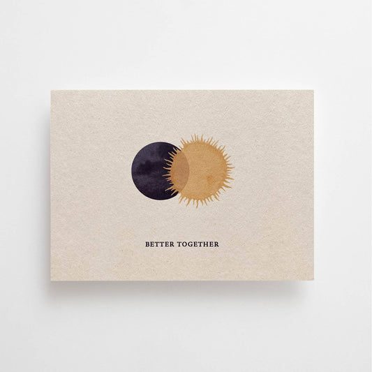 BESSER ZUSAMMEN - POSTKARTE - FREUNDSCHAFTSKARTE - SONNE & MOND
