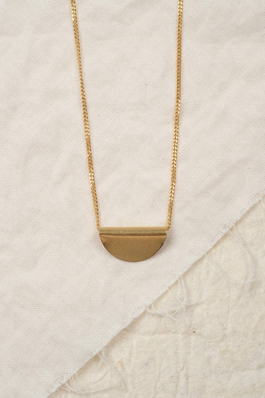 HULO MINI Halskette | Minimalistische Messingkette mit Anhänger