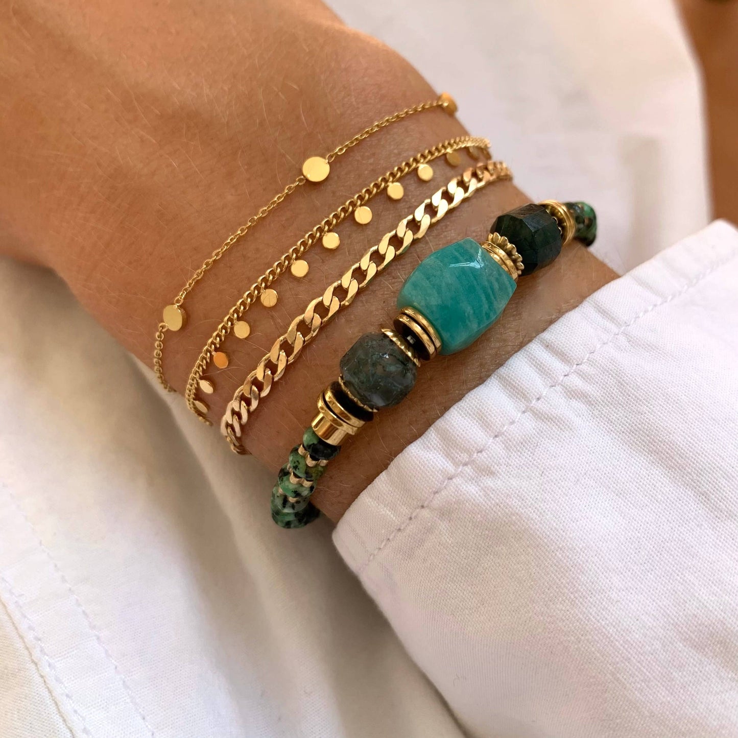 Armband Dots Gold aus Edelstahl