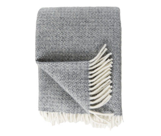 Wolldecke Punto Grau/Weiss