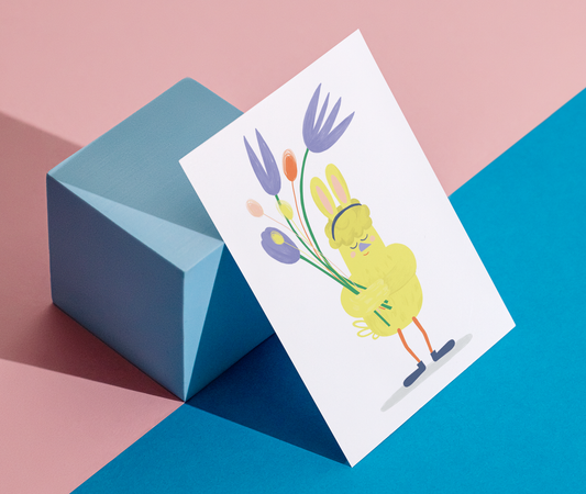 Postkarte Flower Chicken