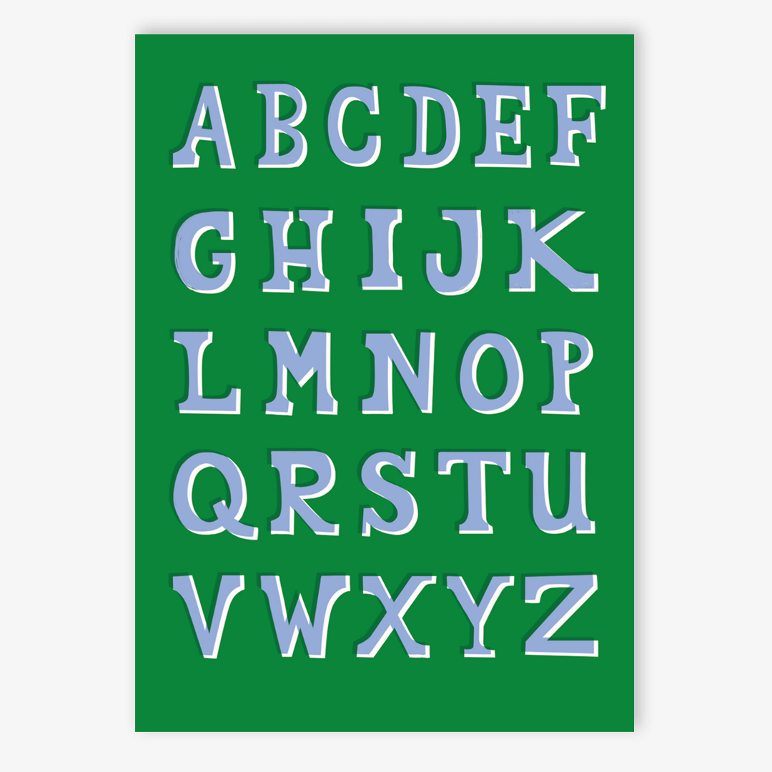 Postkarte ABC/green – GRØN-conceptstore