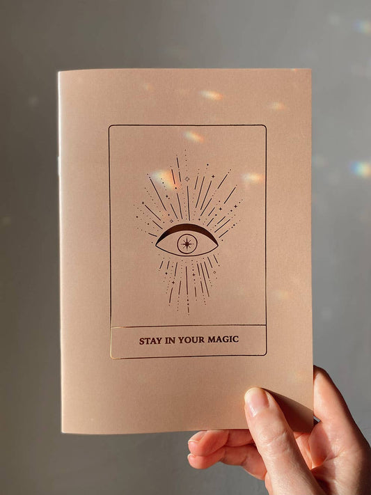 BLEIB IN DEINER MAGIE - BLANC JOURNAL - GOLDENE FOLIEN-AUGEN-NOTIZBUCH