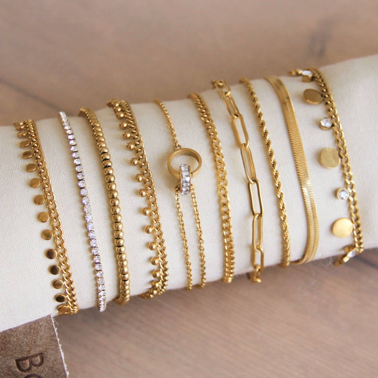 Perlenarmband Gold aus Edelstahl