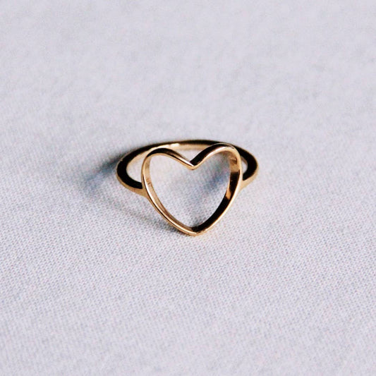 Ring Herz Gold aus Edelstahl