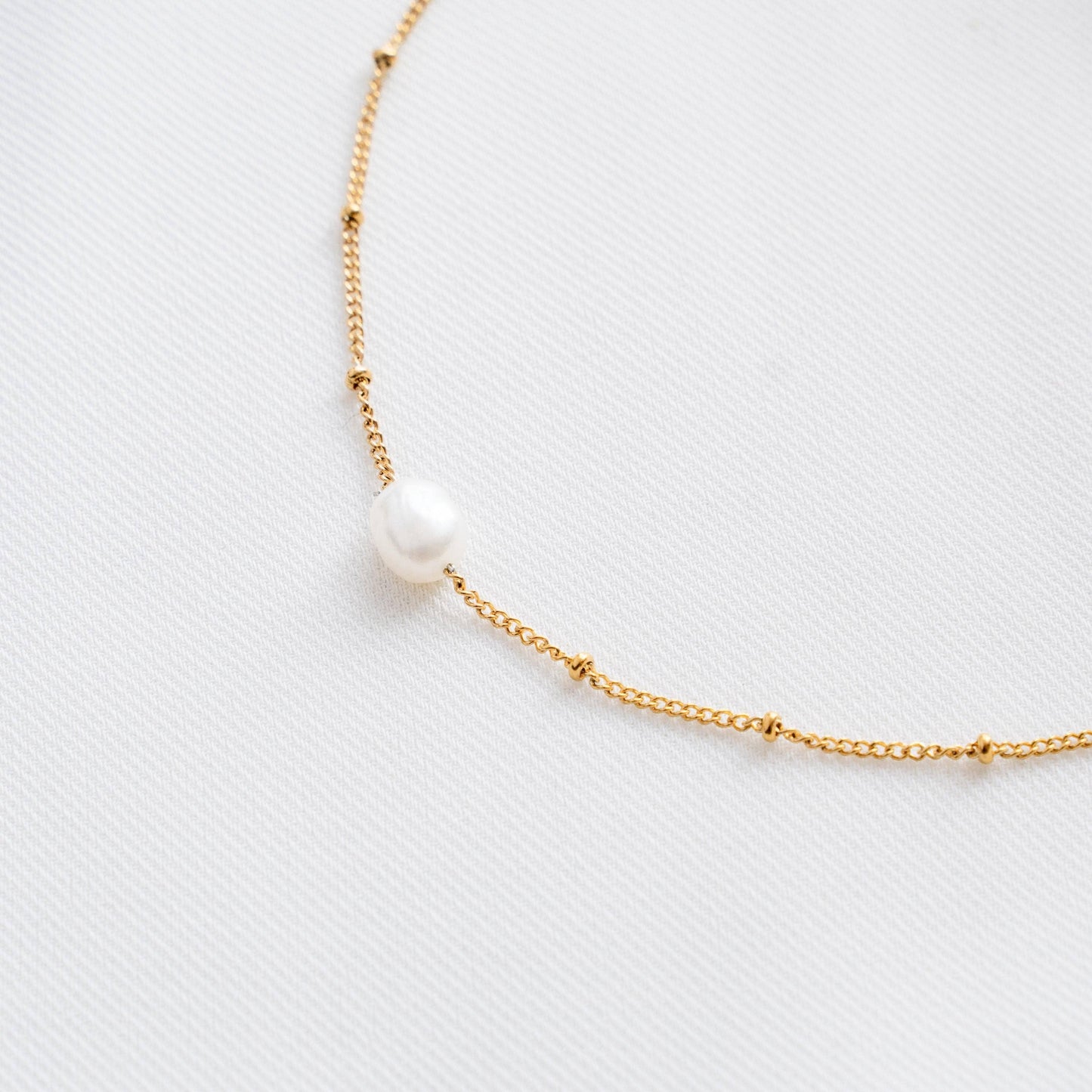Perlenkette mit Süßwasserperle Gold aus Edelstahl