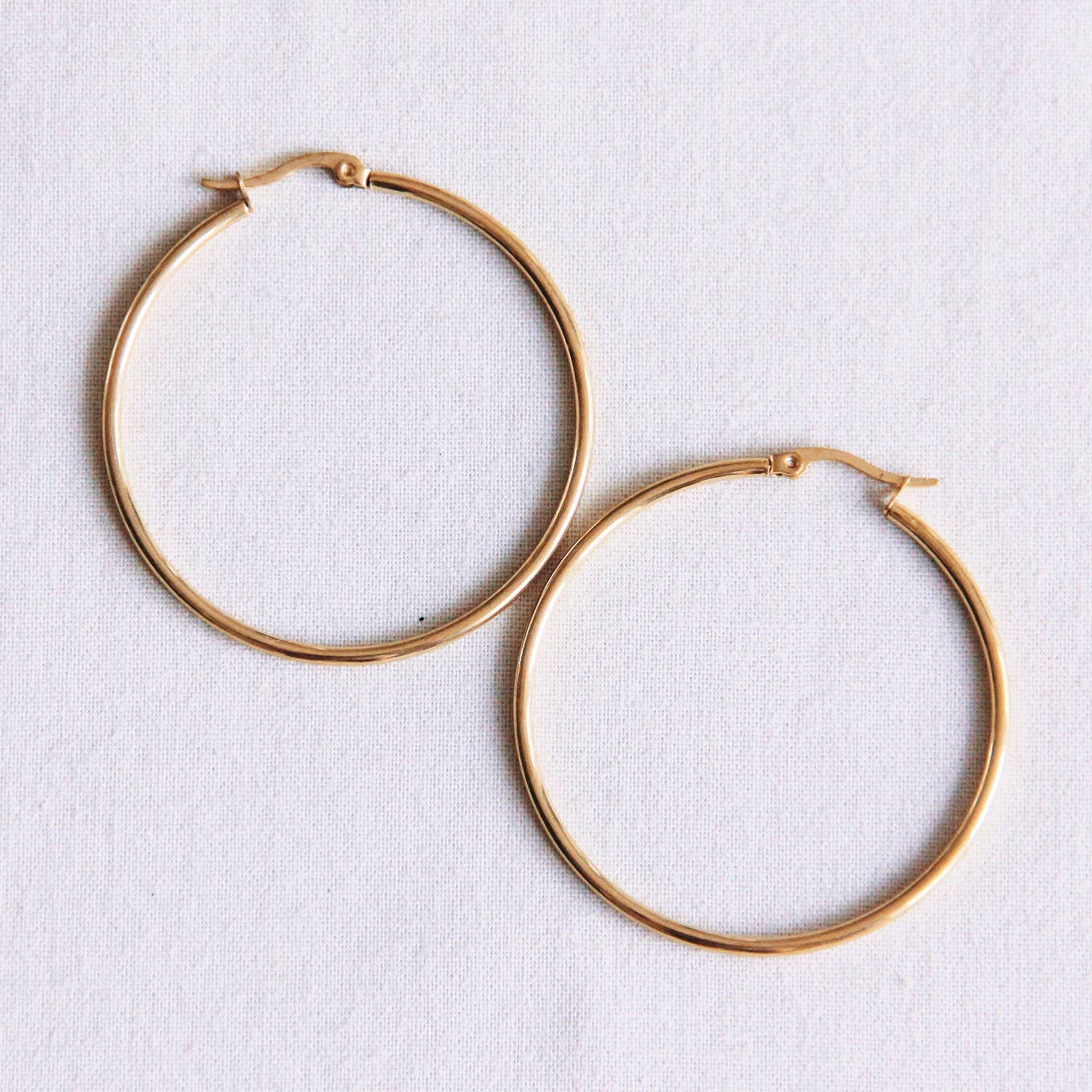 Creolen Gold 50 mm aus Edelstahl